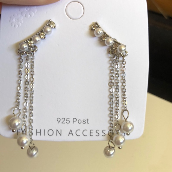 LAST Pair☝️❗️Pearl Ear-climbing Dangle Earrings - Picture 2 of 3